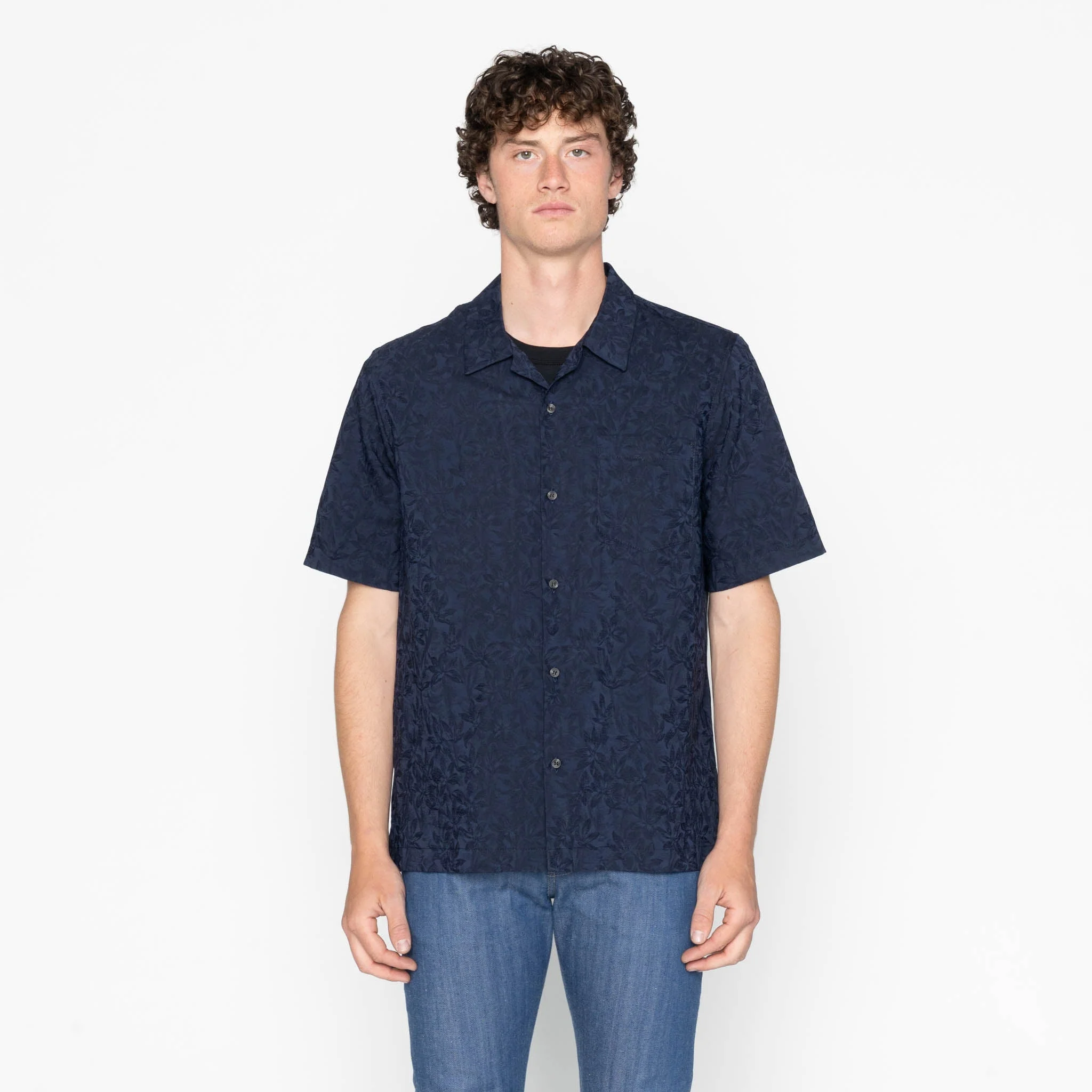 Aloha Shirt - Jungle Jacquard - Navy - Image 2